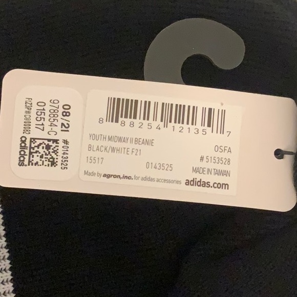 NWT Adidas youth black/white hat. - Picture 3 of 3